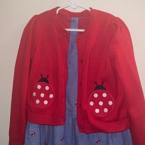 Gymboree Toddler Girls Ladybug 2pc Set (Cardigan & Dress)